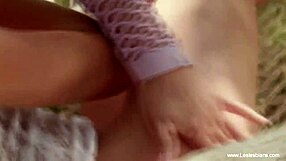 Tan girlfriends enjoy outdoor sex