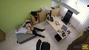 Loan4k girl masturbates during loan interview!