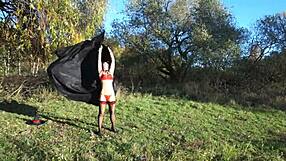 I dance in bikini and lingerie outdoors