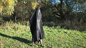 I dance in bikini and lingerie outdoors