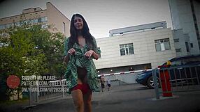 Flashing Tits And Upskirt At Public No Panty