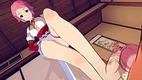 Sword Art Online Virtual Footjob And Blowjob