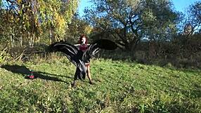 I dance in bikini and lingerie outdoors