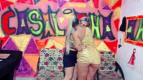 Hot Blonde Beatriz Sampaio Interview Turns into Bisexual Threesome with Kissing and Blowjob