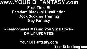 Bisexual humiliation under female domination strapon