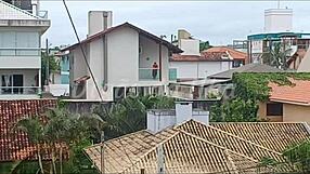 Sex With My Beautiful Neighbor Blogger In Blowbang And Flashing