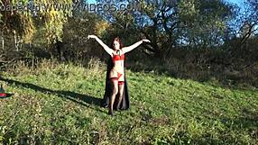 I dance in bikini and lingerie outdoors