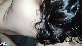 Latina Neighbor Blowjob While Watching Porn