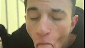 caught a twink jerking off and joined for a blowjob