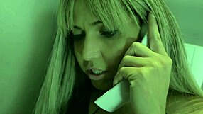 Blonde prostitute calls doorman to lick pussy