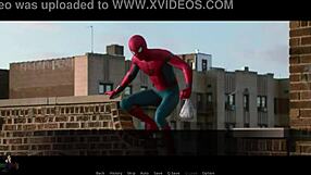 Behind the mask, spider-man fucks big tits blonde