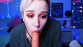 Short Hair Cam Slut Sucks Dildo On Camera