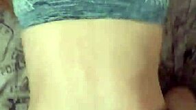 Young brunette stepsister bent over, taking big cock doggystyle, loving the tight pussy fuck