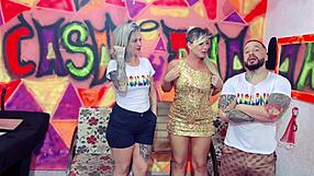 Hot Blonde Beatriz Sampaio Interview Turns into Bisexual Threesome with Kissing and Blowjob