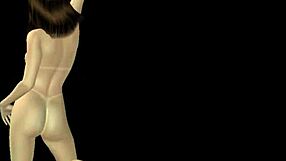 Animated 3D cartoon girl giving intense sexy poses in many positions