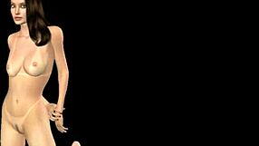 Animated 3D cartoon girl giving intense sexy poses in many positions