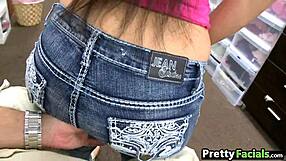 Big booty cuban girl receives facial cum on face