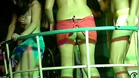 Amateur strip contest with clothes ripped in the game