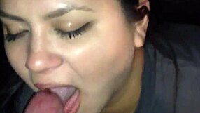 Brunette teen 18+ blows big cock