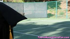 at the party, teen lesbians gather for a wild threesome, eating cunt and fingering each other.