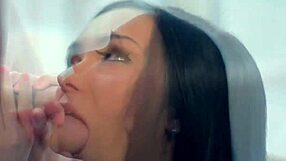 Descriptive Session of Brunette Milf Blowing and Handjobbing Cock with Amateur Couple