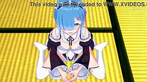 Loving Rem Guides Your Masturbation to Facial in Romantic Anime Setting