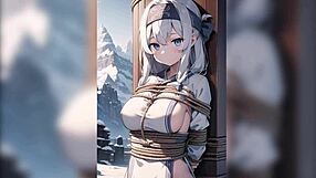 anime depiction of ainu tribe members in various positions