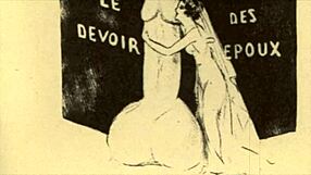 Vintage erotic illustration with sensual retro charm