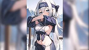 anime depiction of ainu tribe members in various positions