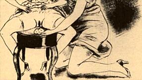 Vintage erotic illustration with sensual retro charm