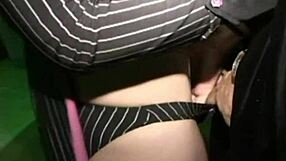 Two Bisexual Milfs Eat Cunt, Suck Cock, Squirt in Public!