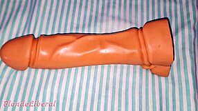 milf cumming intensely with a huge dildo in sexy homemade solo play