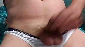 What makes this gay boy stroke in tight underwear?
