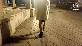 ariela rider struts with anal plug in public street