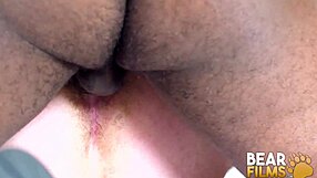 Blindfolded Gay Bear Avi Strider Masturbates Big Monster Cock Solo