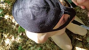 French Slut Blows Prince In Forest, Double Cum For Her!