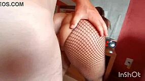 morena milf masturbates with dildo in hotel room