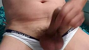 What makes this gay boy stroke in tight underwear?