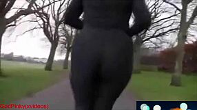 Mature Milf Struts Big Ass in Tight Leggings