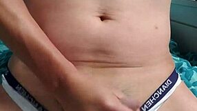 What makes this gay boy stroke in tight underwear?