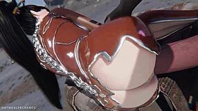 eve de stellar blade leva uma enfiada bruta por pau enorme em loop