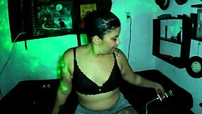 Smoking girl showing off in video two