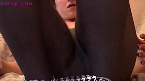 Oh My! Goddess Masturbating Wildly In Sweaty Pantyhose And Bright Orange Socks!