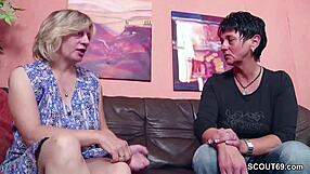 so, german mom and dad convince the maid to join in bed