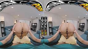 Virtual reality: Doing the chores with stepmom Carmela Clutch leads to intense fucking.