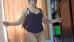 latina wife records naked workout on halloween