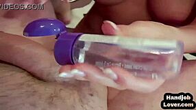 Blonde Babe Gives Closeup Handjob And Titjob With Dirty Talk