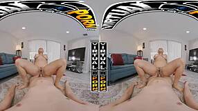 Virtual reality: Doing the chores with stepmom Carmela Clutch leads to intense fucking.