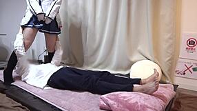 Kinky Japanese cosplay with hardcore doggystyle action