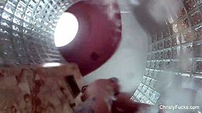 christy mack behind the scenes with tattooed babe having fun